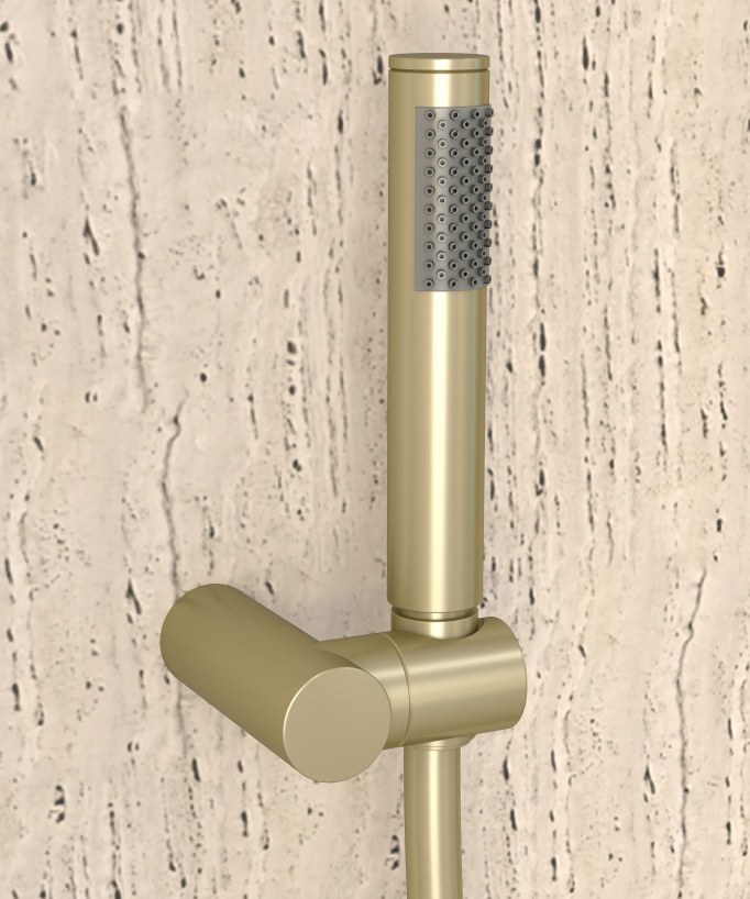Mitigeur thermostatique de douche mural Doré brossé - Corbeau