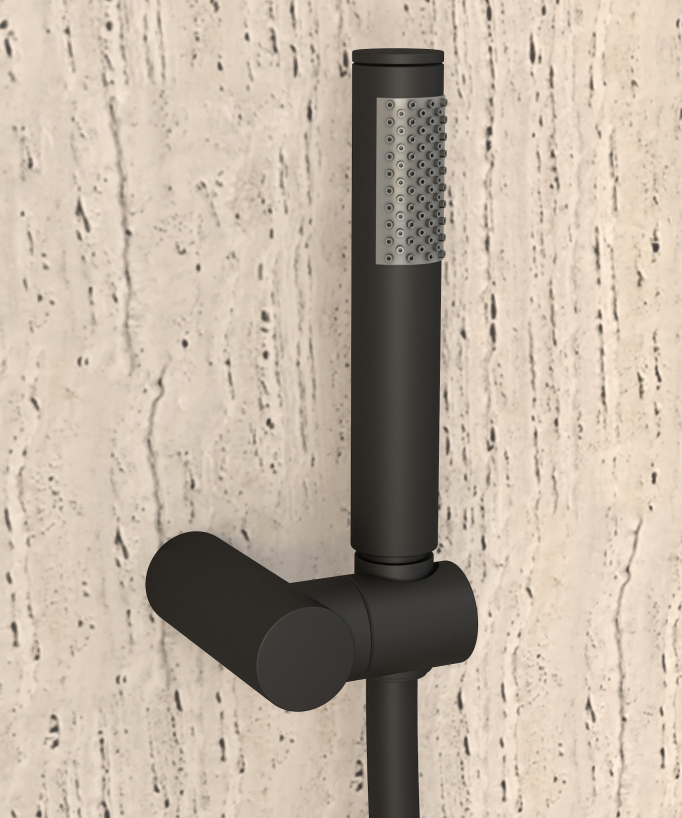 Mitigeur thermostatique de douche mural Noir - Corbeau