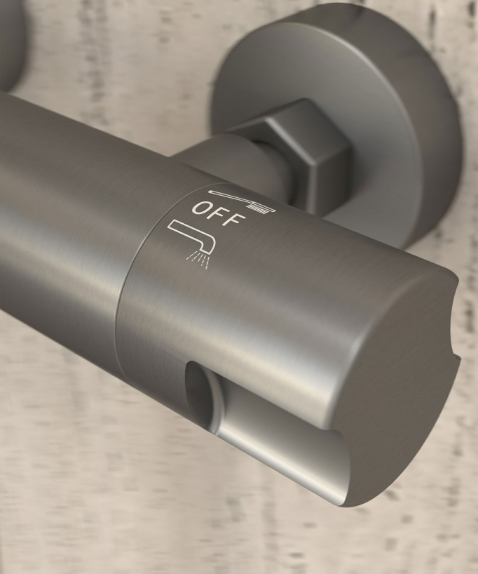 Mitigeur thermostatique de douche mural Gun métal - Corbeau