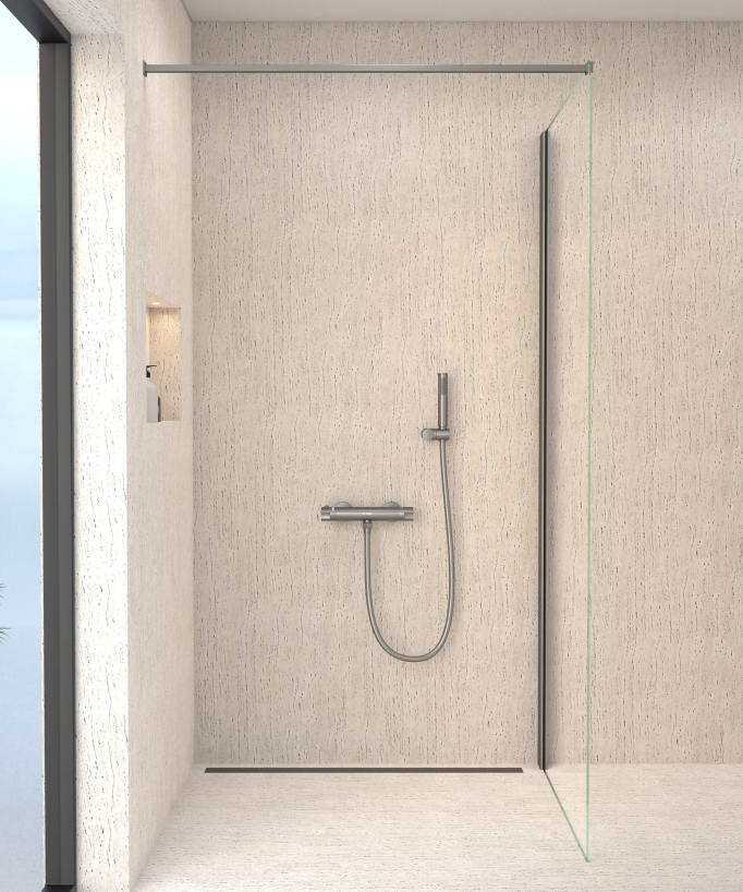 Mitigeur thermostatique de douche mural Gun métal - Corbeau