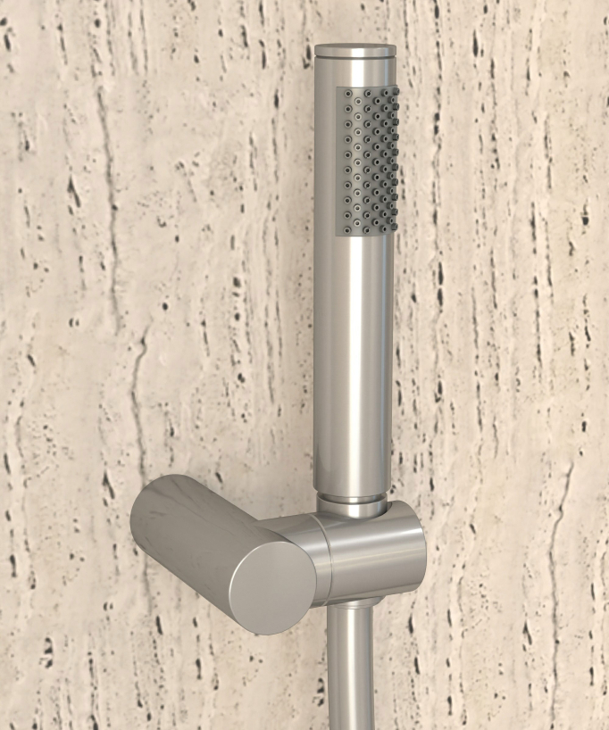 Mitigeur thermostatique de douche mural Nickel brossé - Corbeau