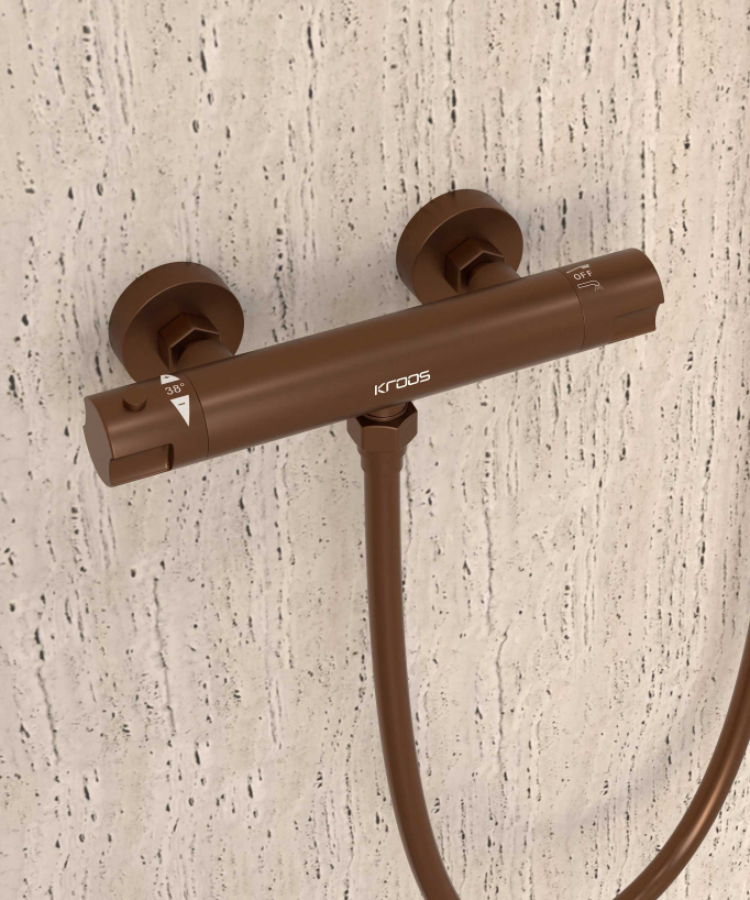 Mitigeur thermostatique de douche mural - Corbeau