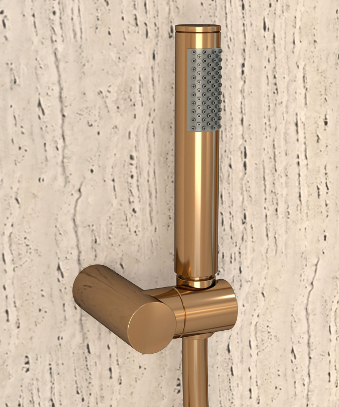 Mitigeur thermostatique de douche mural Or rose - Corbeau