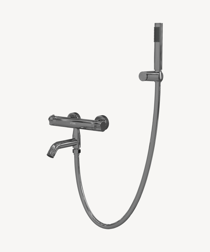 Mitigeur thermostatique de baignoire mural Chromé - Corbeau