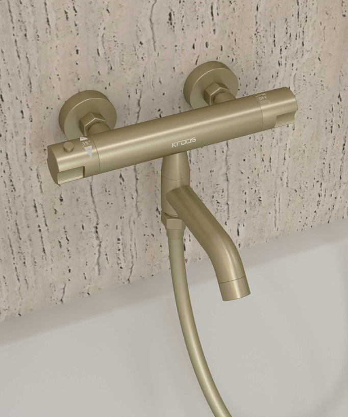 Mitigeur thermostatique de baignoire mural - Corbeau
