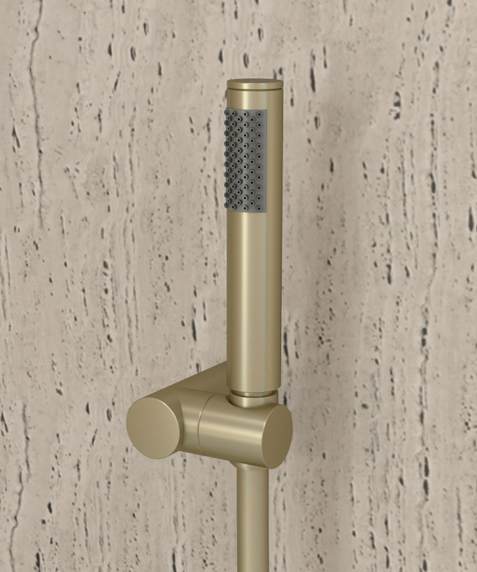 Mitigeur thermostatique de baignoire mural Doré brossé - Corbeau