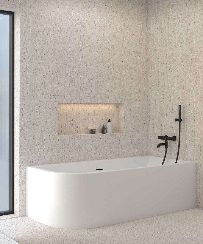 Mitigeur thermostatique de baignoire mural Noir - Corbeau