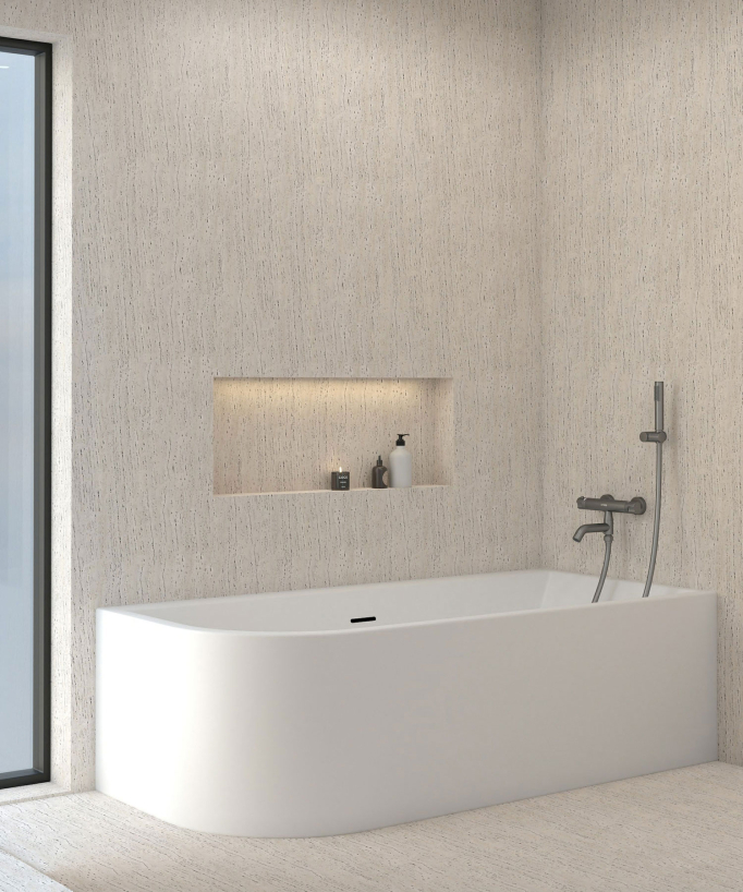 Mitigeur thermostatique de baignoire mural Gun métal - Corbeau