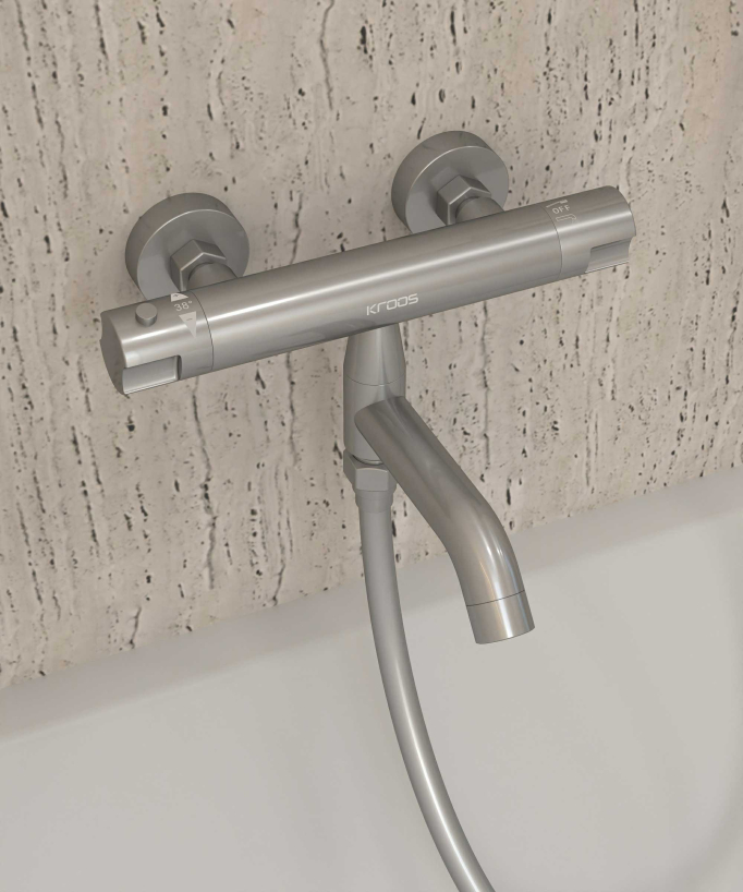 Mitigeur thermostatique de baignoire mural - Corbeau