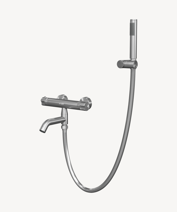 Mitigeur thermostatique de baignoire mural Nickel brossé - Corbeau