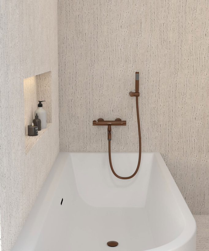 Mitigeur thermostatique de baignoire mural - Corbeau