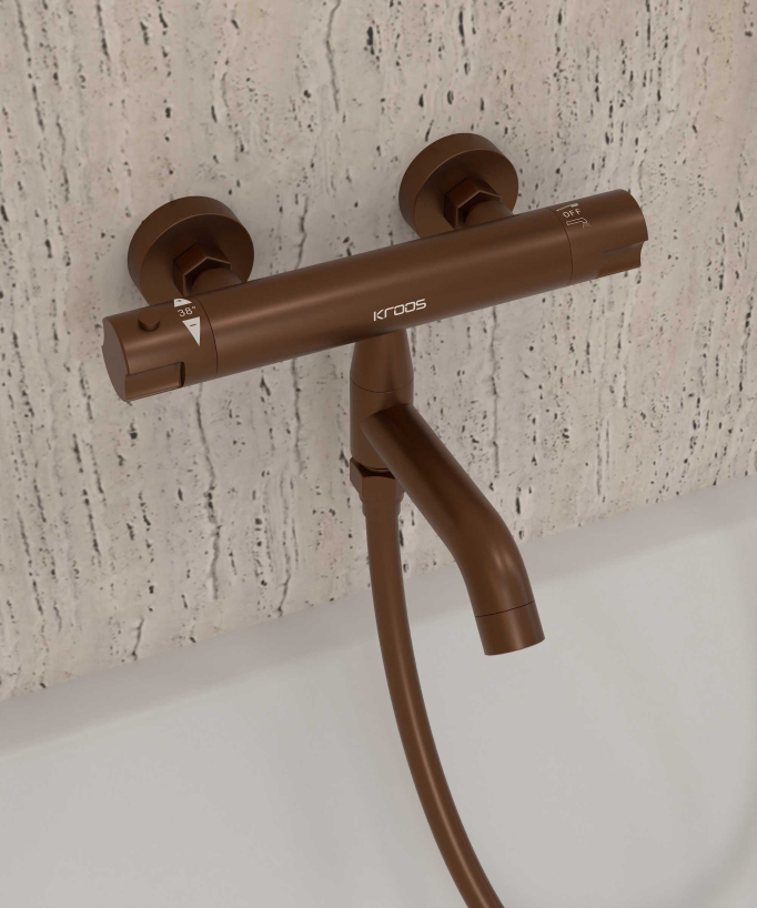 Mitigeur thermostatique de baignoire mural - Corbeau