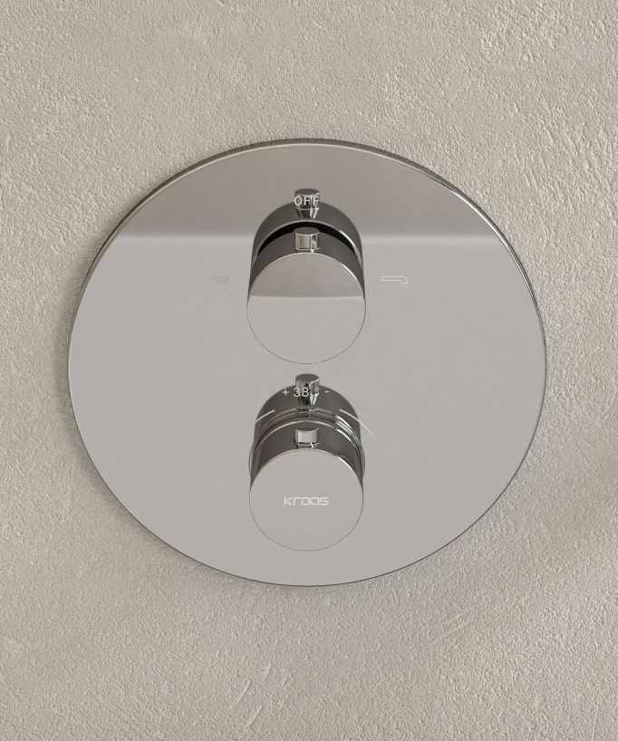 Mitigeur thermostatique de baignoire à encastrer Chromé - Corbeau