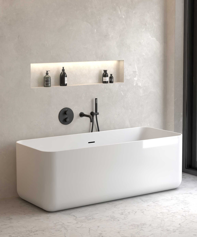 Mitigeur thermostatique de baignoire à encastrer Noir - Corbeau