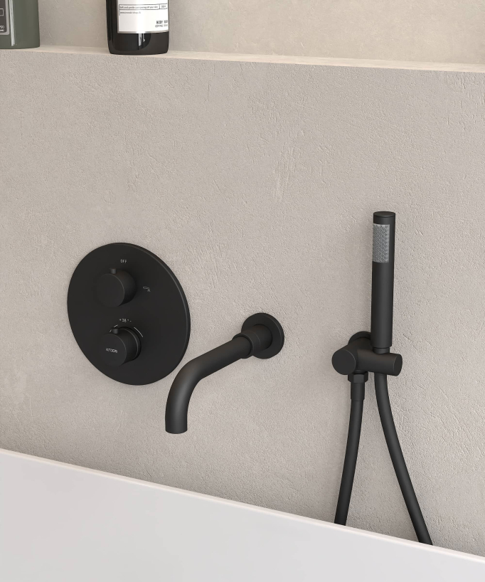 Mitigeur thermostatique de baignoire à encastrer - Corbeau