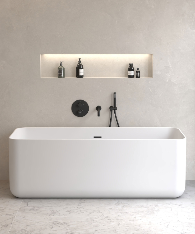 Mitigeur thermostatique de baignoire à encastrer Noir - Corbeau