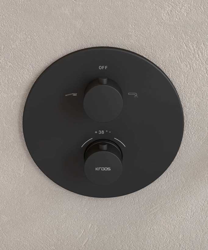 Mitigeur thermostatique de baignoire à encastrer Noir - Corbeau