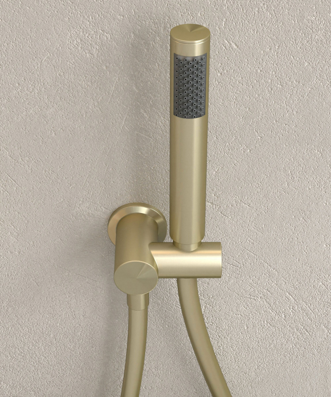 Mitigeur thermostatique de baignoire à encastrer Doré brossé - Corbeau