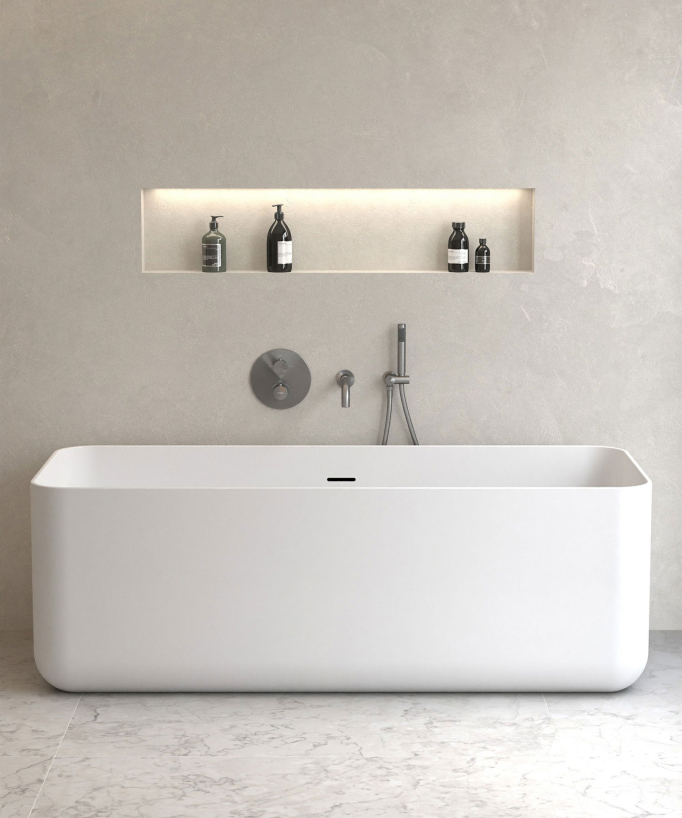 Mitigeur thermostatique de baignoire à encastrer Gun métal - Corbeau