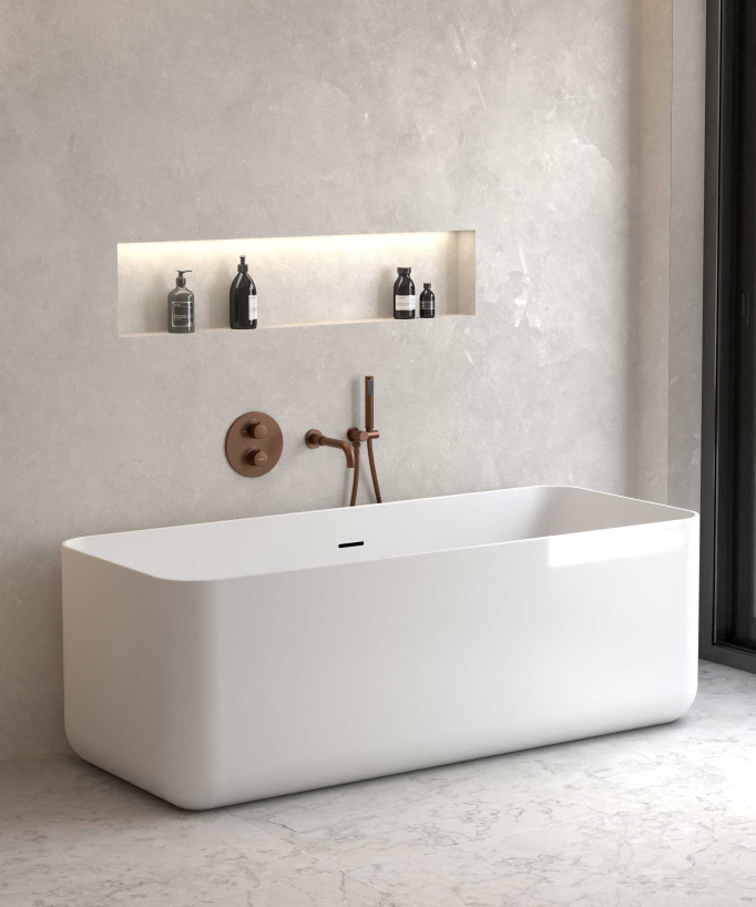 Mitigeur thermostatique de baignoire à encastrer - Corbeau