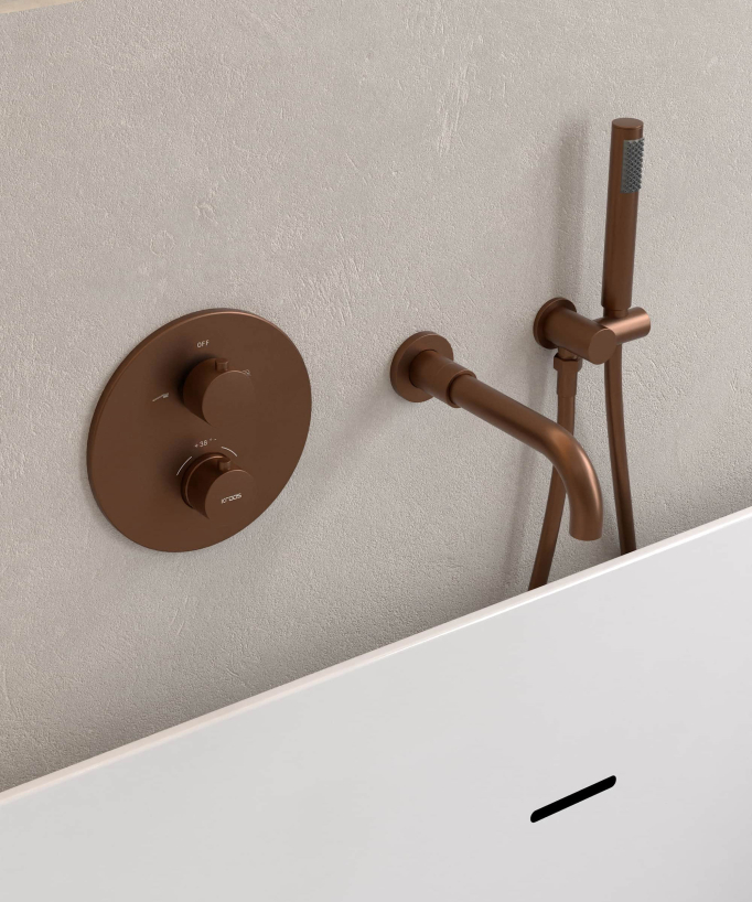 Mitigeur thermostatique de baignoire à encastrer - Corbeau