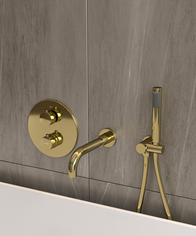 Mitigeur thermostatique de baignoire à encastrer - Corbeau