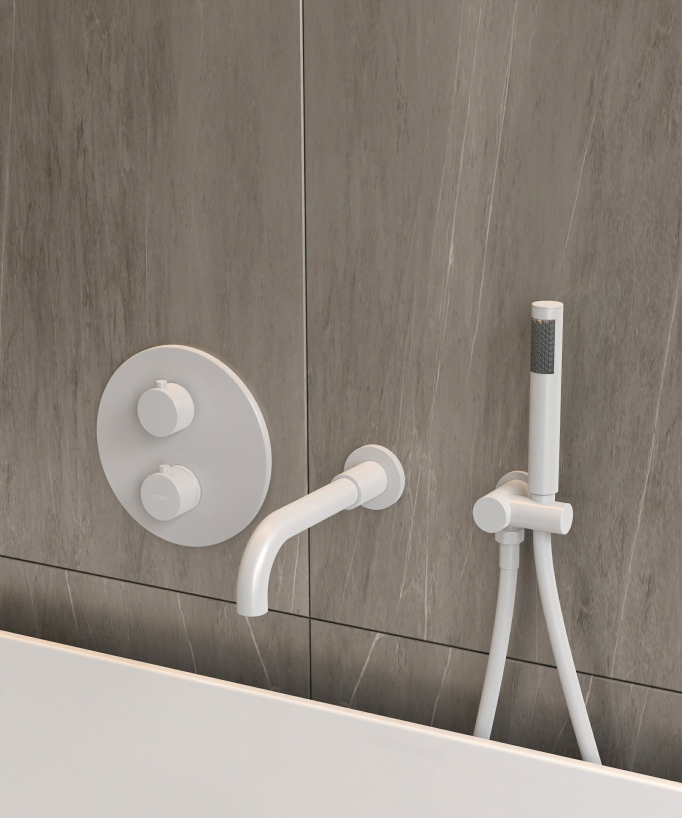 Mitigeur thermostatique de baignoire à encastrer - Corbeau