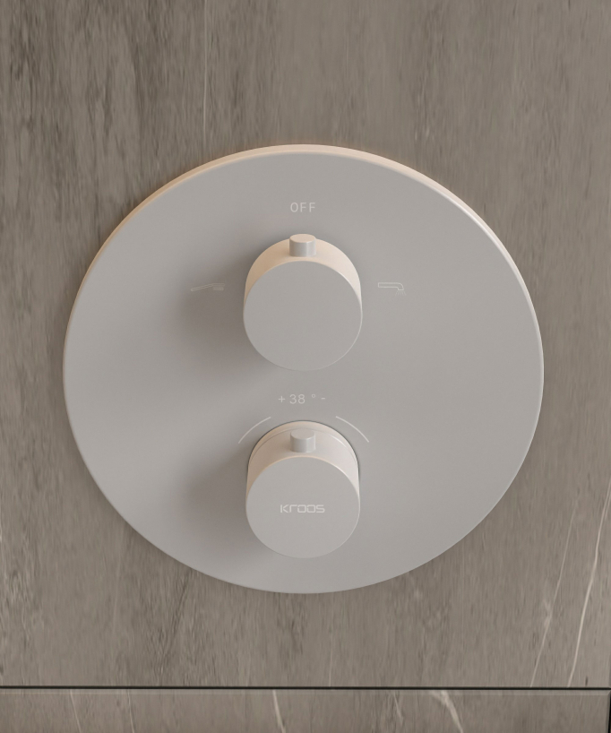Mitigeur thermostatique de baignoire à encastrer Blanc - Corbeau