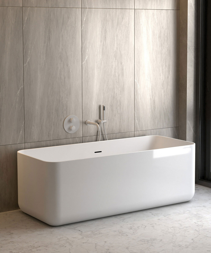 Mitigeur thermostatique de baignoire à encastrer Blanc - Corbeau