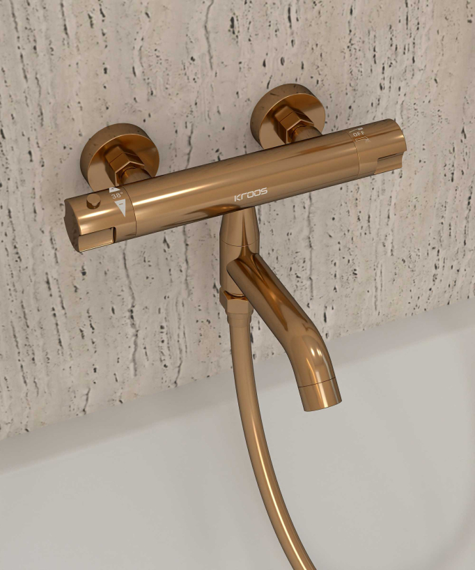Mitigeur thermostatique de baignoire mural - Corbeau