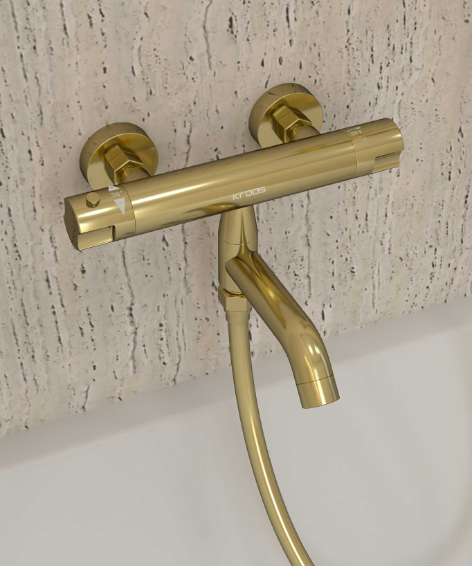 Mitigeur thermostatique de baignoire mural - Corbeau