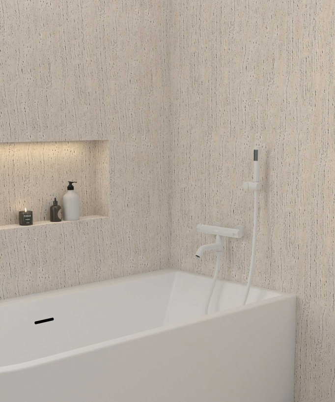 Mitigeur thermostatique de baignoire mural Blanc - Corbeau