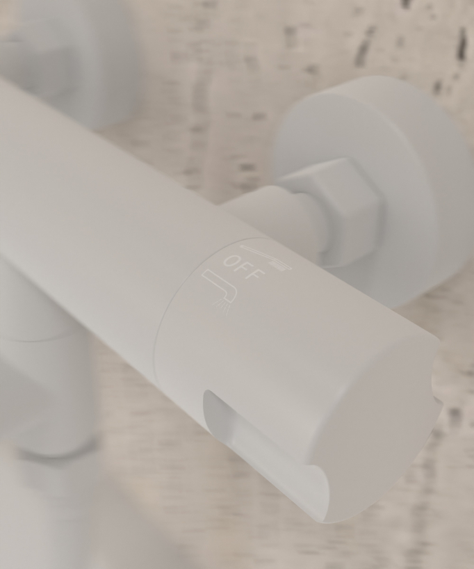 Mitigeur thermostatique de baignoire mural Blanc - Corbeau