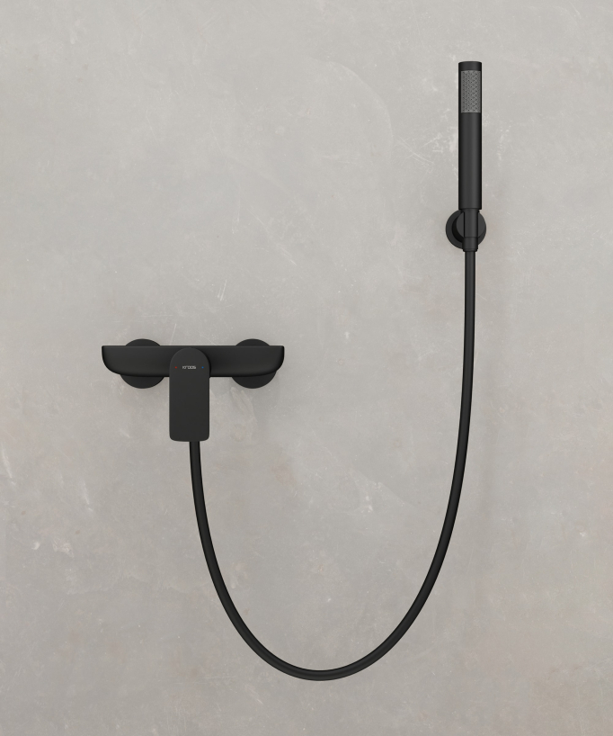Mitigeur de douche mural Noir Nunki