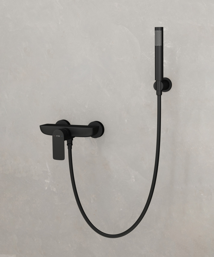 Mitigeur de douche mural Noir Nunki