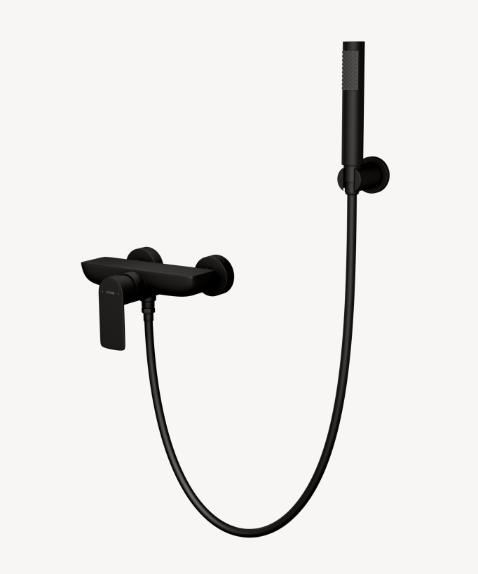 Mitigeur de douche mural Noir Nunki