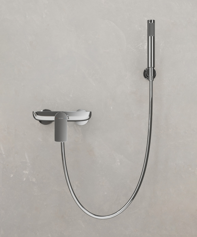 Mitigeur de douche mural Chromé Nunki