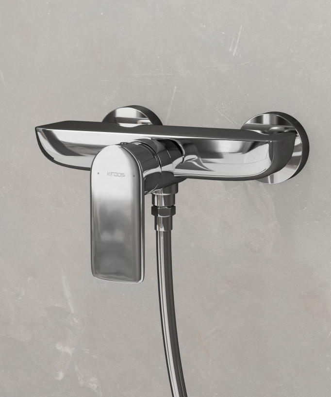 Mitigeur de douche mural Chromé Nunki