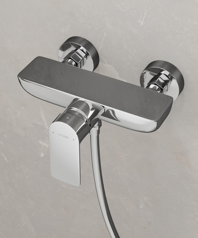 Mitigeur de douche mural Chromé Nunki