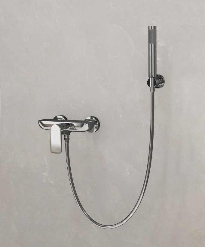 Mitigeur de douche mural Chromé Nunki