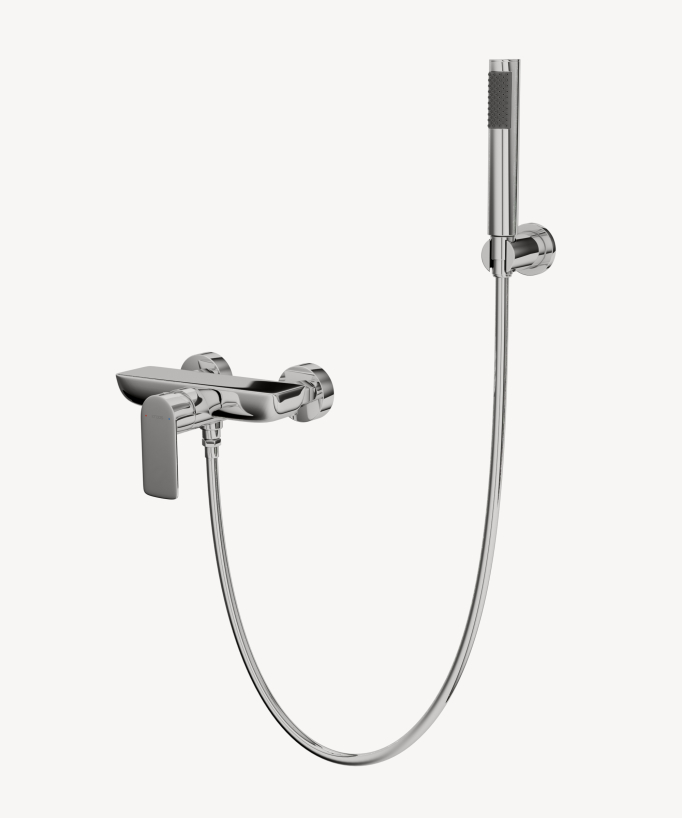 Mitigeur de douche mural Chromé Nunki