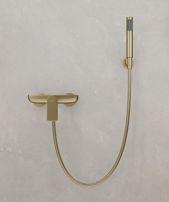 Mitigeur de douche mural Doré brossé Nunki