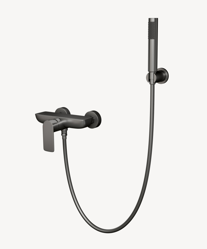 Mitigeur de douche mural Gun métal Nunki
