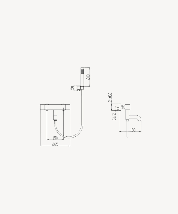 Mitigeur thermostatique de baignoire mural - Sirius
