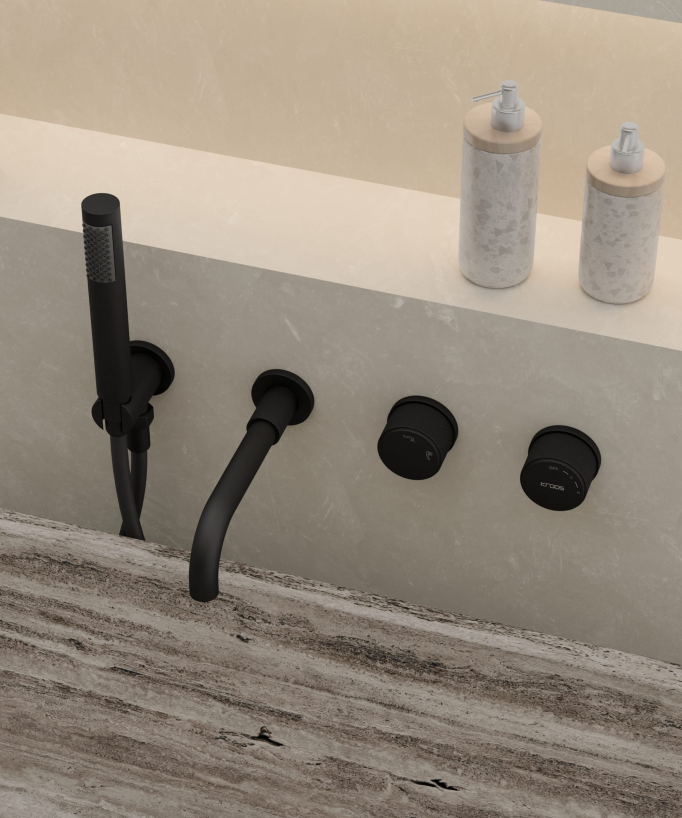Mitigeur de baignoire encastré Noir - Leros