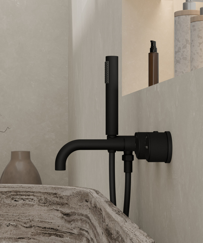 Mitigeur de baignoire encastré Noir - Leros