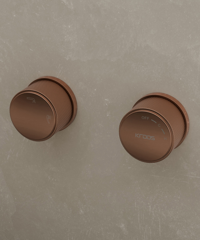Mitigeur de baignoire encastré Or rose brossé - Leros