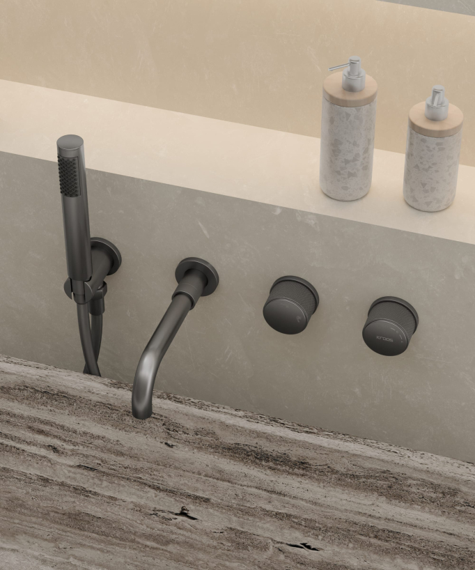 Mitigeur de baignoire encastré Gun métal - Leros