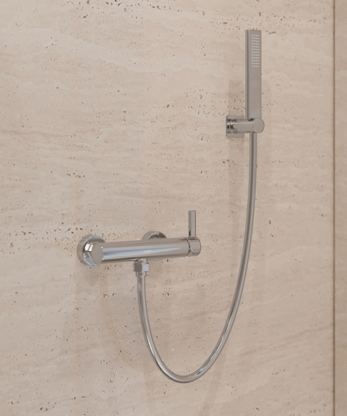 Mitigeur de douche mural Chromé - Fiumina