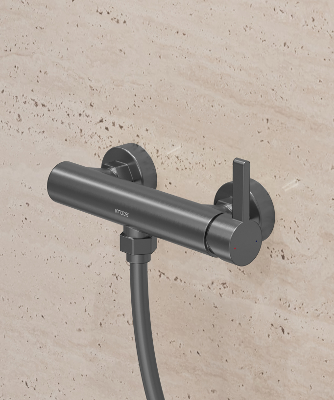 Mitigeur de douche mural Gun métal  - Fiumina